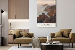 Plakat: Skały na belle-île i wybrzeże w port-domois reprodukcja claude