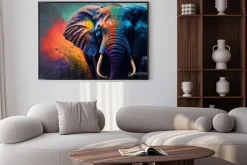 Plakat: Słoń w kolorach