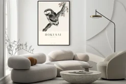 Plakat: Sowa japońska reprodukcja autorstwa hokusai