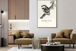Plakat: Sowa japońska reprodukcja autorstwa hokusai