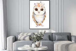 Plakat: Sowa w stylu boho