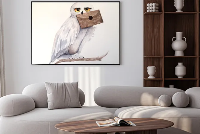 Plakat: Sowa z listem