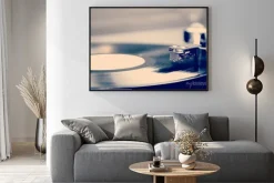 Plakat: Spinning płyty winylowej . motion blur obrazu . vintage stonowanych