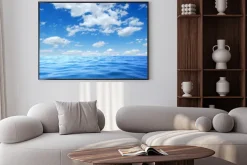 Plakat: Spokojna woda i błękitne niebo