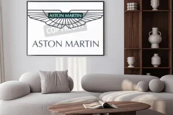 Plakat: St. petersburg, russia-february 10, 2015: aston martin logo on