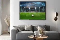 Plakat: Stadion piłkarski z zieloną murawą