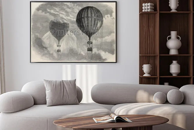 Plakat: Stara ilustracja dziwnych zjawisk optycznych podczas wniebowstąpienia