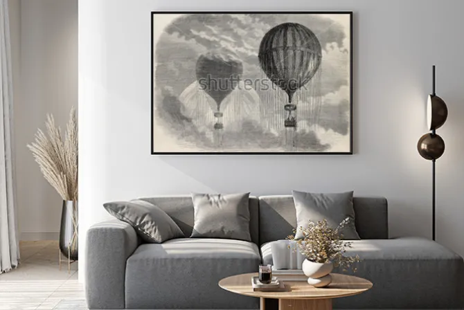 Plakat: Stara ilustracja dziwnych zjawisk optycznych podczas wniebowstąpienia