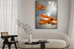 Plakat: Stare biplanes na niebie.