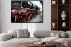 Plakat: Stare koła lokomotywy