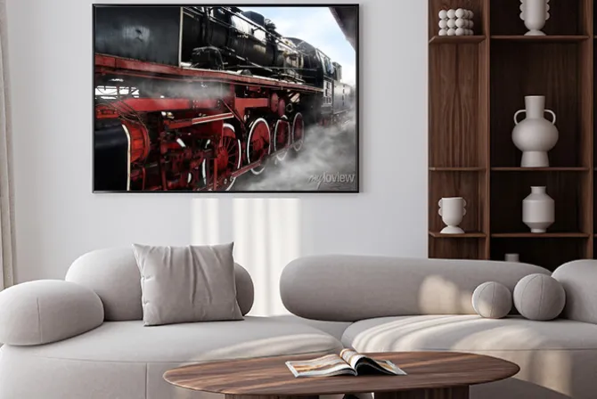 Plakat: Stare koła lokomotywy