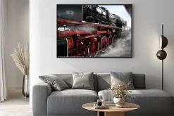 Plakat: Stare koła lokomotywy