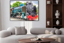 Plakat: Stary pociąg styl vintage.