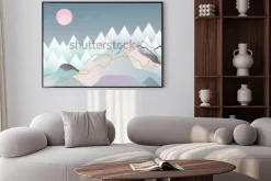 Plakat: Streszczenie tło geometryczne minimalne. japoński design. ilustracji