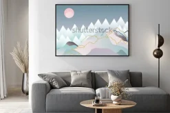 Plakat: Streszczenie tło geometryczne minimalne. japoński design. ilustracji