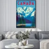 Plakat: Summer landscape in canadian natural рark with forest, lake and