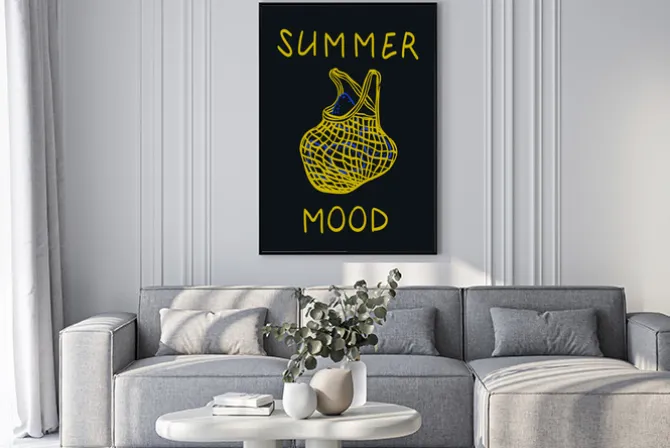 Plakat: Summer mood nowoczesna grafika z cytrynami