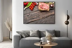 Plakat: Surowy schab z warzywami