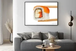 Plakat: Sushi z łososiem, węgorz, kawior i sera philadelphia. ch