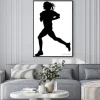 Plakat: Sylwetka biegnącej kobiety
