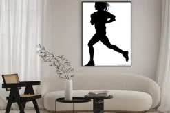 Plakat: Sylwetka biegnącej kobiety