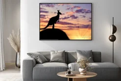 Plakat: Sylwetka kangur z dzieckiem