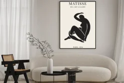 Plakat: Sylwetka kobiety w stylu henri matisse