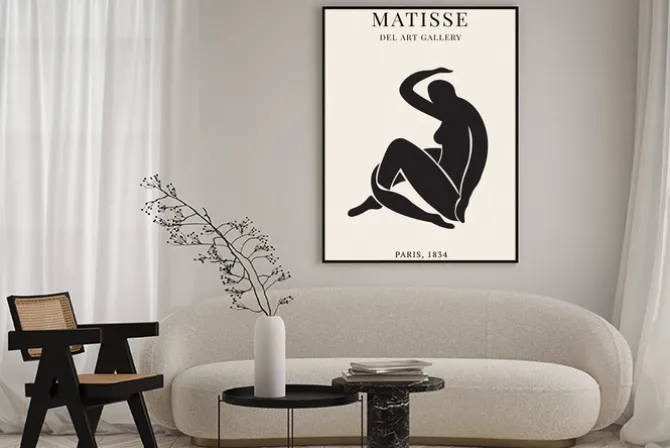 Plakat: Sylwetka kobiety w stylu henri matisse
