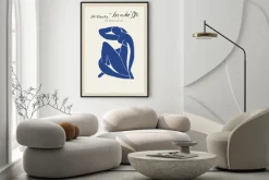 Plakat: Sylwetka kobiety w stylu matisse nowoczesna sztuka