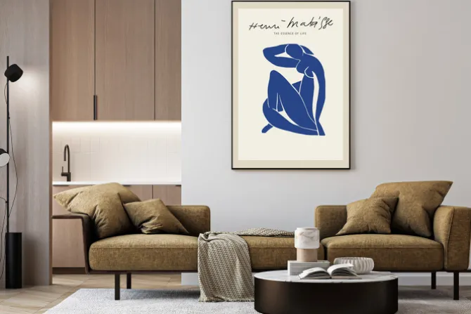 Plakat: Sylwetka kobiety w stylu matisse nowoczesna sztuka