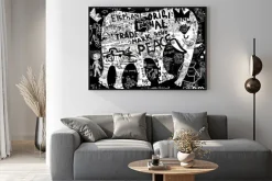 Plakat: Sylwetka słonia, który zawiera wiele symboli