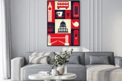 Plakat: Symbole wielkiej brytanii w graficznym ujęciu