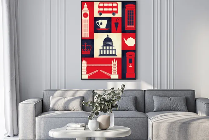 Plakat: Symbole wielkiej brytanii w graficznym ujęciu