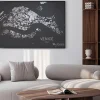 Plakat: Szara mapa miasta wenecji