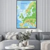 Plakat: Szczegółowa mapa fizyczna europy