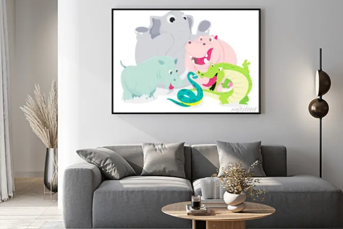 Plakat: Szczęśliwi safari animals