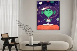 Plakat: Szczęśliwy obcy. retro stylem karty / plakat / tło.