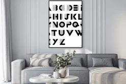 Plakat: Szeroki dekoracyjne retro alfabetu