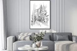 Plakat: Szkic uliczki w mieście