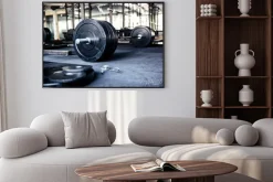Plakat: Sztanga na siłowni