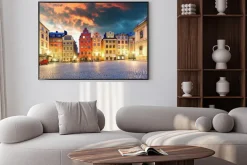 Plakat: Sztokholm - stortorget miejsce w gamla stan