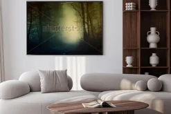 Plakat: Tajemniczy zamglony las