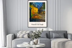 Plakat: Taras kawiarni nocą van gogh
