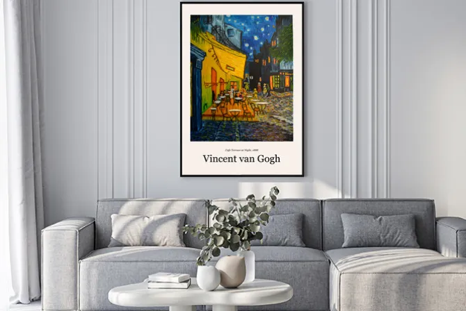 Plakat: Taras kawiarni nocą van gogh