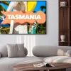 Plakat: Tasmania zadowoleniem powitać z palmami