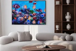 Plakat: Tekstury drukowania tkanin paski akwarium