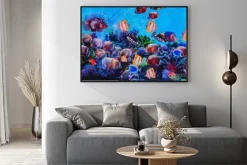 Plakat: Tekstury drukowania tkanin paski akwarium