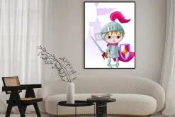 Plakat: The brave knight and the castle on the back