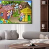 Plakat: The three little pigs fairytale scene