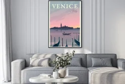 Plakat: Time to travel. around the world. quality vector poster. italy.